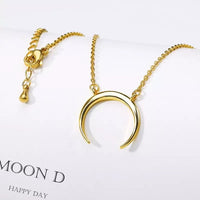 Women Stainless Steel Moon Pendant Necklace