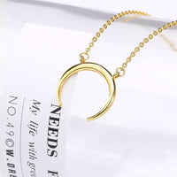 Women Stainless Steel Moon Pendant Necklace