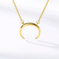 Women Stainless Steel Moon Pendant Necklace