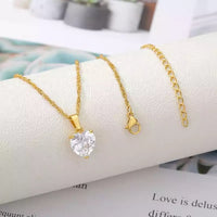 Women Stainless Steel Heart Pendant Necklace