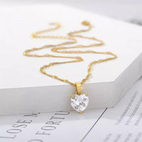 Women Stainless Steel Heart Pendant Necklace