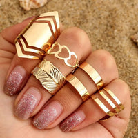 5Pcs Set Bohemia Geometric Rings