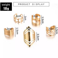 5Pcs Set Bohemia Geometric Rings