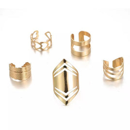 5Pcs Set Bohemia Geometric Rings