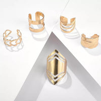 5Pcs Set Bohemia Geometric Rings