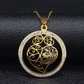 Women Fashion Heart Crystal Necklace