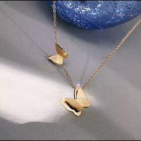 Women Stainless Steel Butterfly Pendant Necklace