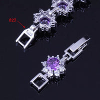 Exclusive Flower Purple Cubic Zirconia Bracelet