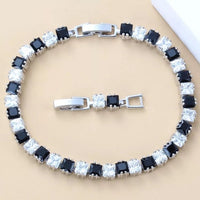 Women Black & White Cubic Zirconia Bracelet