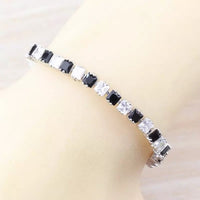 Women Black & White Cubic Zirconia Bracelet