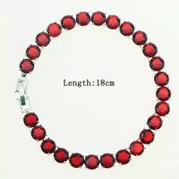 Bridal Red Garnet Zirconia 925 Silver Plated Bracelet