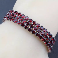 925 Silver Plated High Quality Bridal Red Stone Bracelet