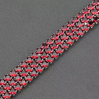 925 Silver Plated High Quality Bridal Red Stone Bracelet