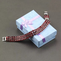 925 Silver Plated High Quality Bridal Red Stone Bracelet