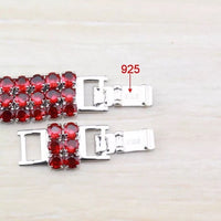 925 Silver Plated High Quality Bridal Red Stone Bracelet