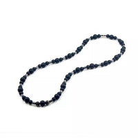 Unisex Classic Vintage Matt Black Stone Necklace