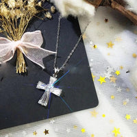 925 Sterling Silver Plated Cross Pendant Necklace