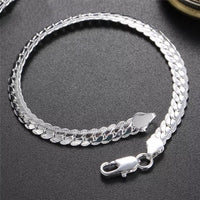 925 Silver Plated Unisex 5mm Snake Bracelet