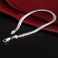 925 Silver Plated Unisex 5mm Snake Bracelet