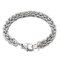 Vintage Stainless Steel Link Chain Bracelet