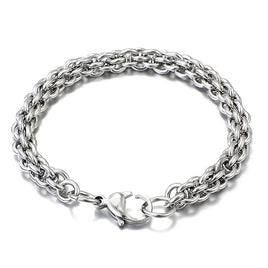 Vintage Stainless Steel Link Chain Bracelet