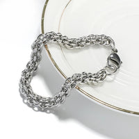 Vintage Stainless Steel Link Chain Bracelet