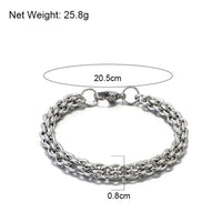 Vintage Stainless Steel Link Chain Bracelet