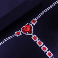 Sexy Red Rhinestone Pantie Body Jewelry