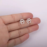 Stainless Steel Cute Dog Paw Earring