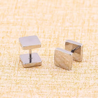 Unisex Stainless Steel Square Stud Earring