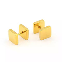 Unisex Stainless Steel Square Stud Earring