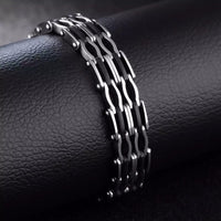 Stainless Steel Black Silicon Men Bracelet