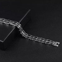 Stainless Steel Black Silicon Men Bracelet