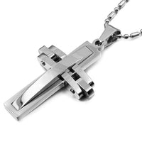 Unisex Stainless Steel Cross Pendant Necklace