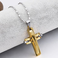 Unisex Stainless Steel Cross Pendant Necklace