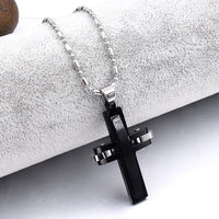 Unisex Stainless Steel Cross Pendant Necklace