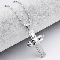 Unisex Stainless Steel Cross Pendant Necklace