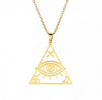 Stainless Steel Evil Eye Pendant Necklace