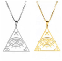 Stainless Steel Evil Eye Pendant Necklace