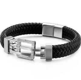 Men Cowhide Warp Bangle Cuff Bracelet