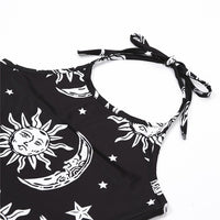 Women Star Print Sleeveless Crop Top