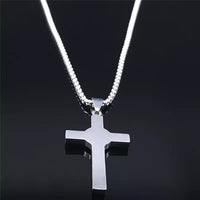 Stainless Steel Crystal Cross Pendant Necklace