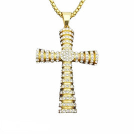 Vintage Stainless Steel Cross Pendant Necklace