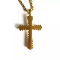 Vintage Stainless Steel Cross Pendant Necklace