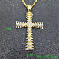 Vintage Stainless Steel Cross Pendant Necklace