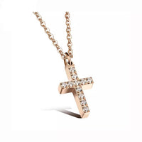 Women Cross Pendant Stainless Steel Necklace