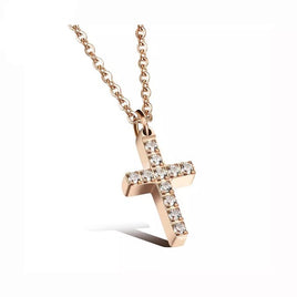 Women Cross Pendant Stainless Steel Necklace