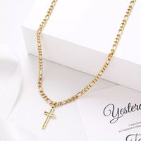 Stainless Steel Hollow Out Cross Pendant Necklace