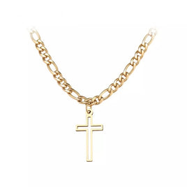 Stainless Steel Hollow Out Cross Pendant Necklace