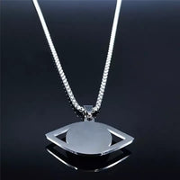 Unisex Stainless Steel Eye Pendant Necklace